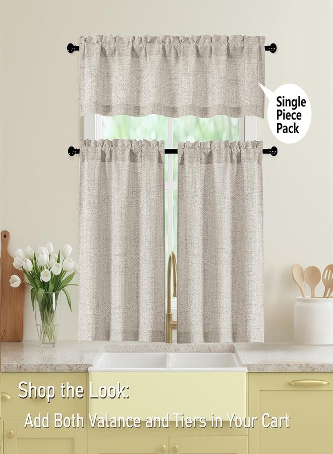 WelvetBLK Linen Kitchen Curtains 36 Inch Length 2 Panels, Light Filtering Farmhouse Faux Linen Textured Short Curtains for Windows, Small Curtain Tier for Cafe Cabinet Bathroom RV Camper, 30Wx36L Inch - Image 4